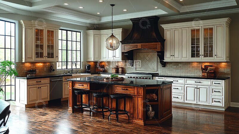 高清大图下载【趣麦麦图】黑斑石台面厨房3