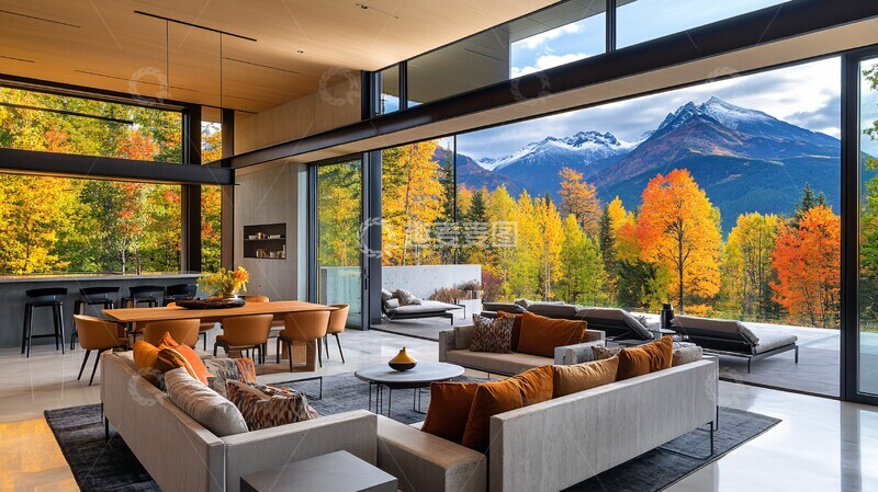 高清大图下载【趣麦麦图】-混凝土山间居所3