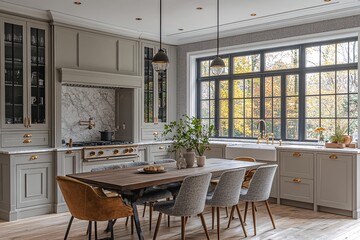 灰白厨房餐桌椅2