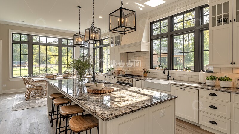 高清大图下载【趣麦麦图】岛台餐桌一体厨房3