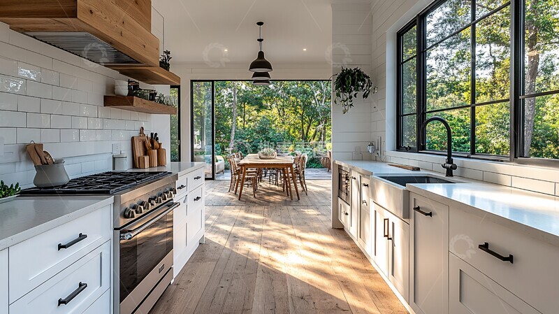 高清大图下载【趣麦麦图】白色厨房自然光3