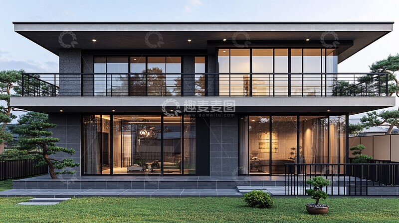 高清大图下载【趣麦麦图】灰色瓷砖墙现代住宅3