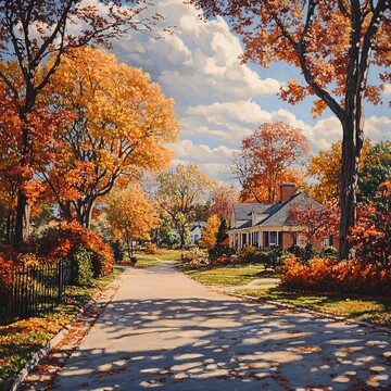 秋林人家人家落叶远景3