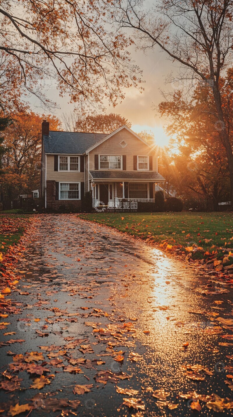 高清大图下载【趣麦麦图】秋日雨后小屋3