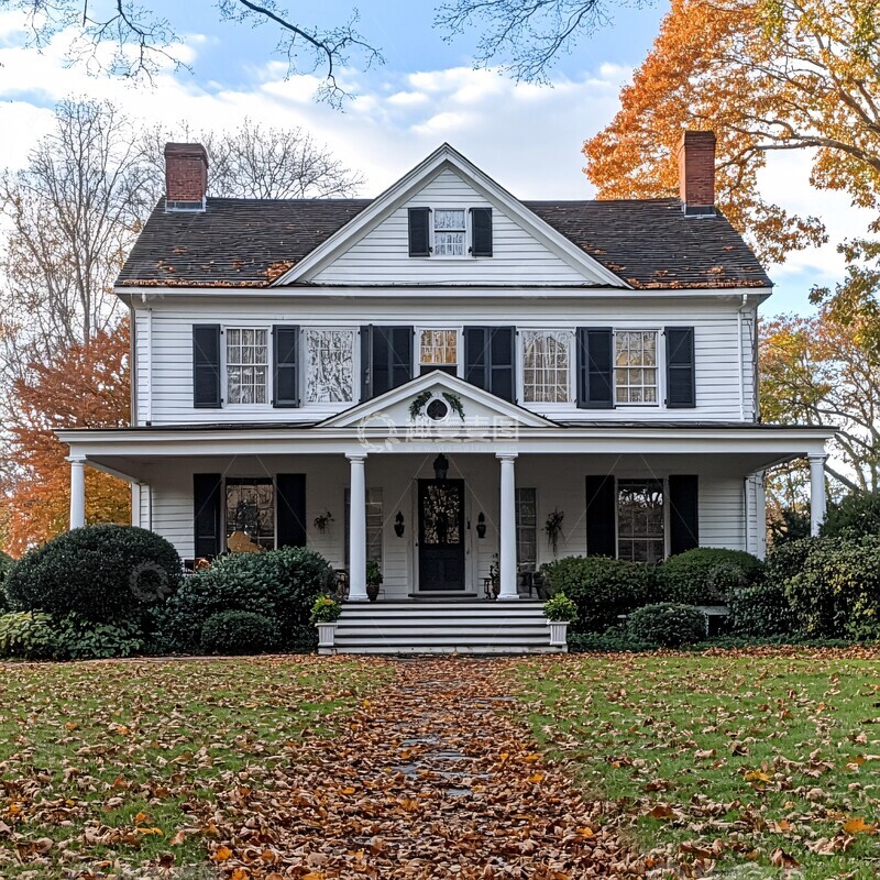 高清大图下载【趣麦麦图】殖民风格双层楼房3