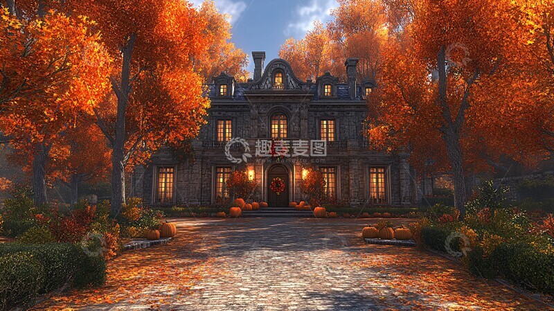 高清大图下载【趣麦麦图】秋日庄园景色3