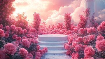 粉色玫瑰圆台3