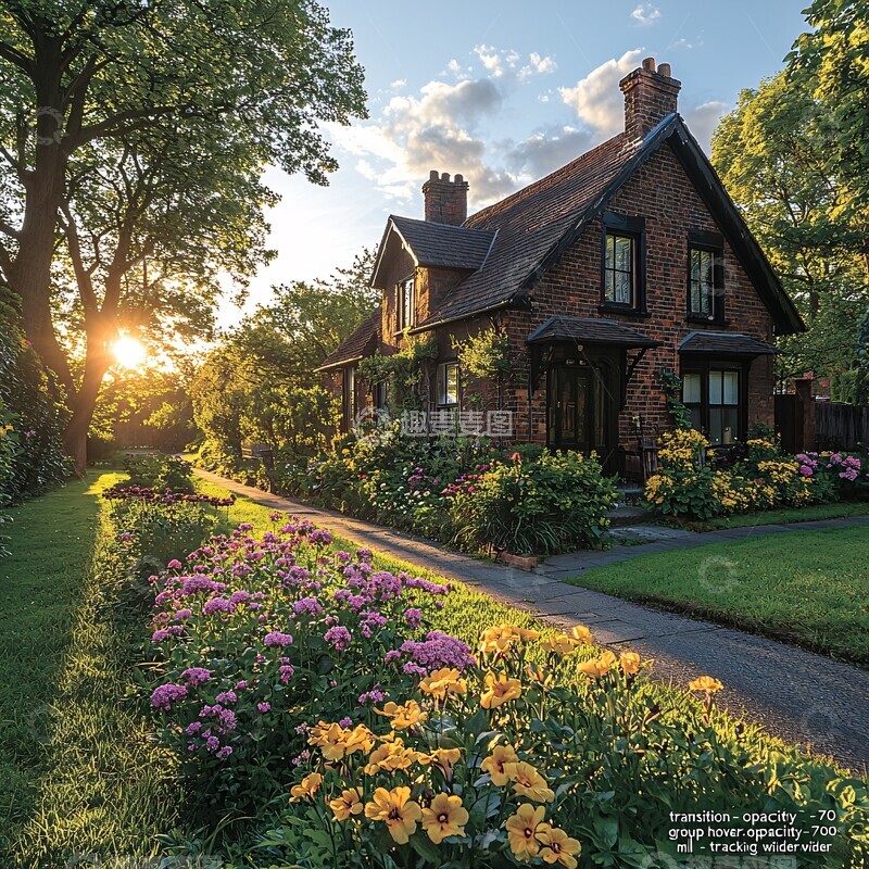 高清大图下载【趣麦麦图】带花园的斜顶房2