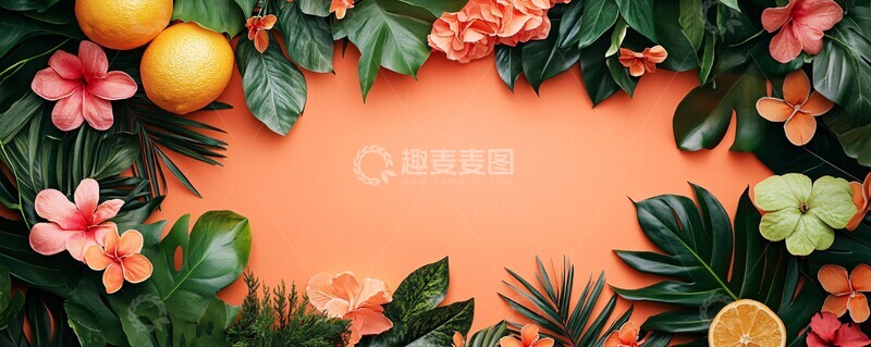 高清大图下载【趣麦麦图】夏日横幅空白背景3