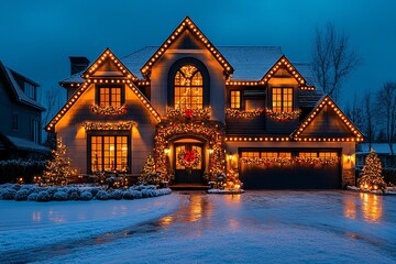 美式大宅圣诞装饰3