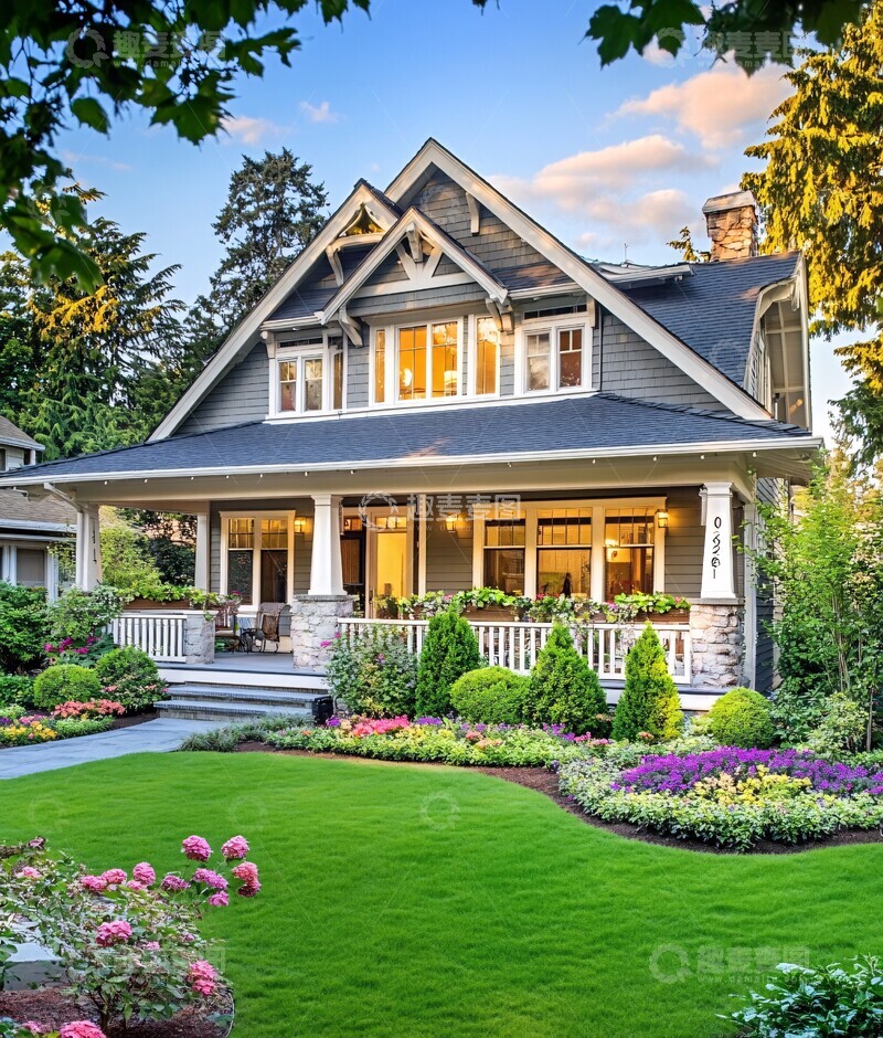 高清大图下载【趣麦麦图】工匠风格房屋前视图3