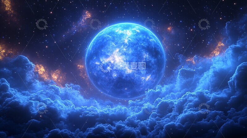 高清大图下载【趣麦麦图】海王星与卫星群2