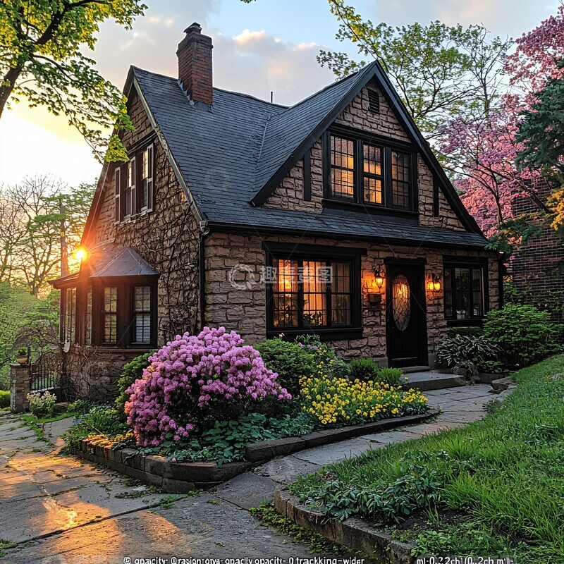 高清大图下载【趣麦麦图】带花园的斜顶房1