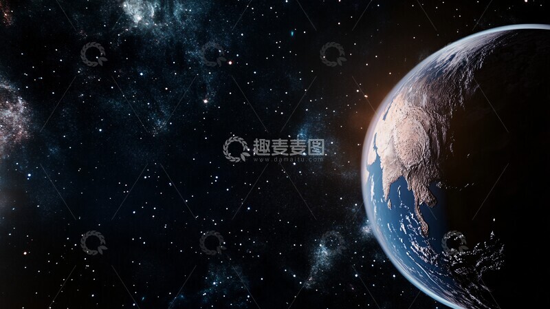 高清大图下载【趣麦麦图】地球与星空地球星空空间2