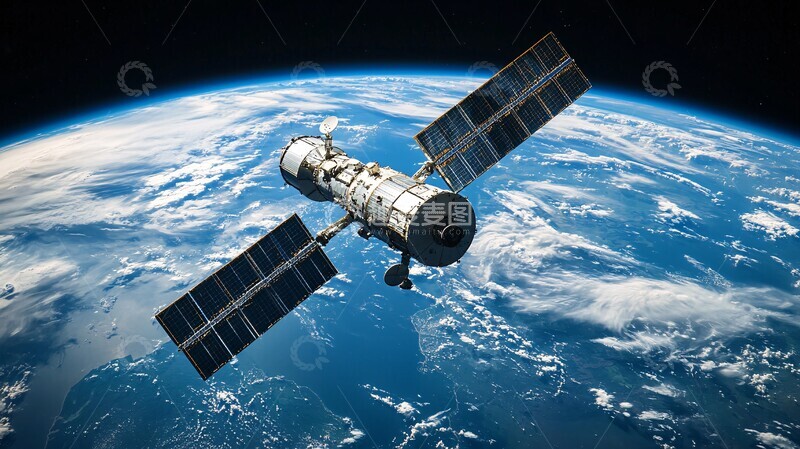 高清大图下载【趣麦麦图】卫星轨道地球背景3
