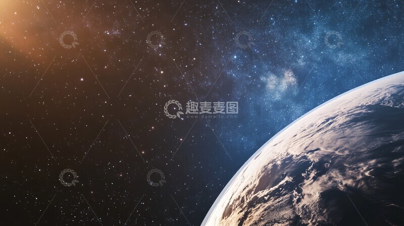 高清大图下载【趣麦麦图】地球与星空地球星空空间3