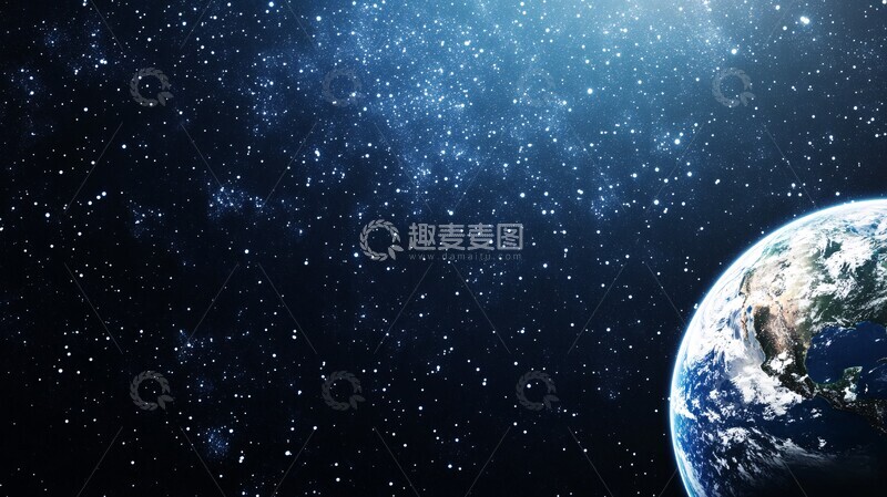 高清大图下载【趣麦麦图】地球与星空地球星空空间1
