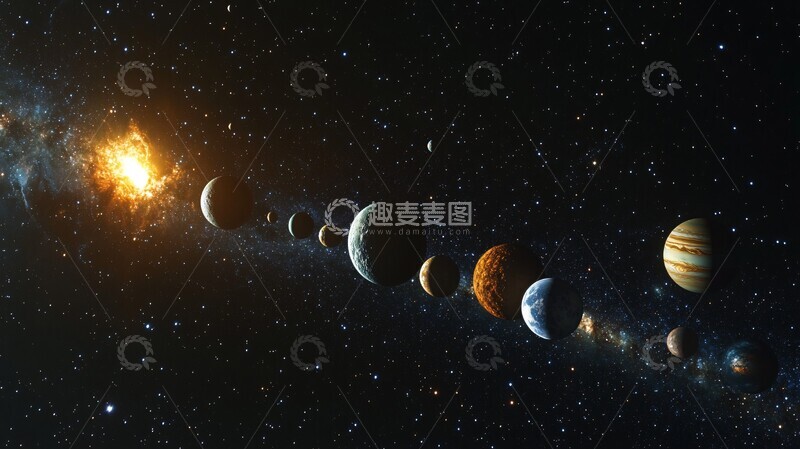 高清大图下载【趣麦麦图】深空星系行星图3
