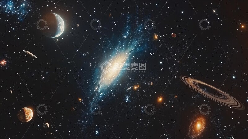 高清大图下载【趣麦麦图】-深空星系行星图2