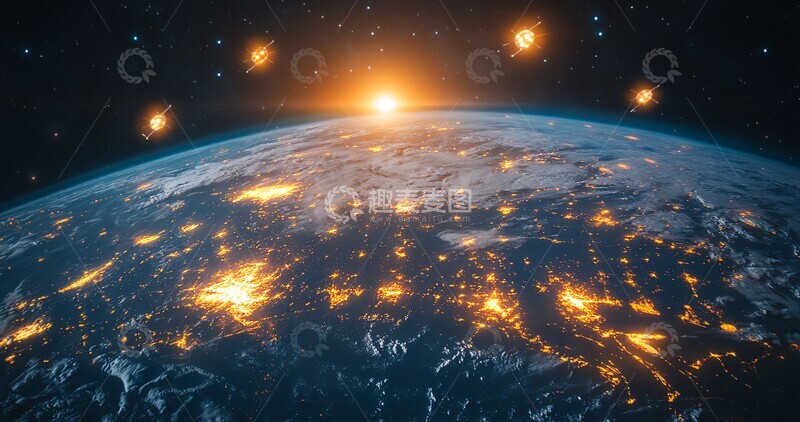 高清大图下载【趣麦麦图】卫星环绕地球7
