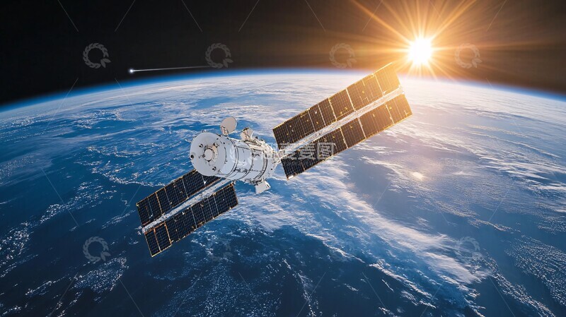 高清大图下载【趣麦麦图】卫星飞越地球2