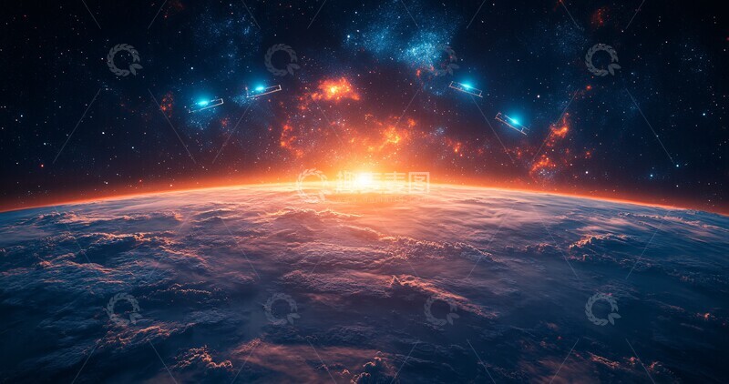 高清大图下载【趣麦麦图】卫星环绕地球5