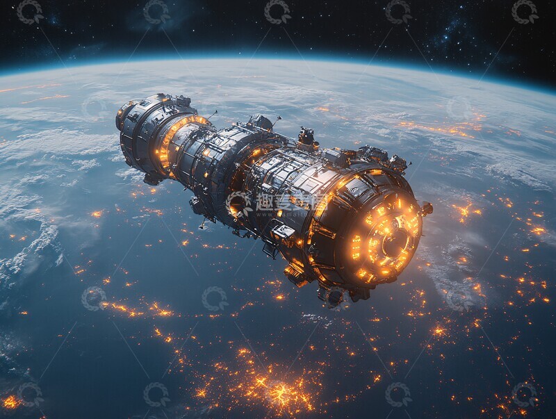 高清大图下载【趣麦麦图】卫星太空漂浮1