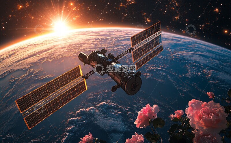 高清大图下载【趣麦麦图】太空站与地球景观1