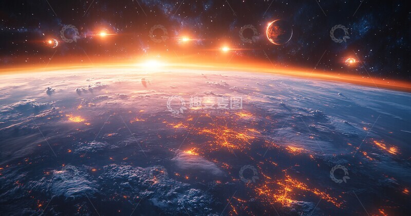 高清大图下载【趣麦麦图】卫星环绕地球6