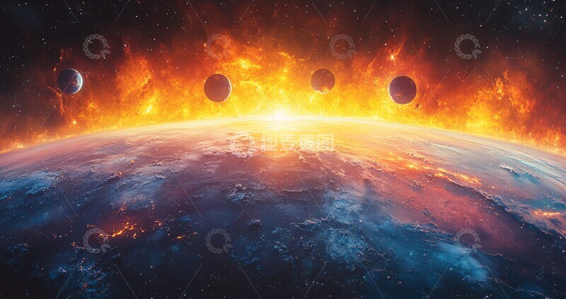 高清大图下载【趣麦麦图】卫星环绕地球4