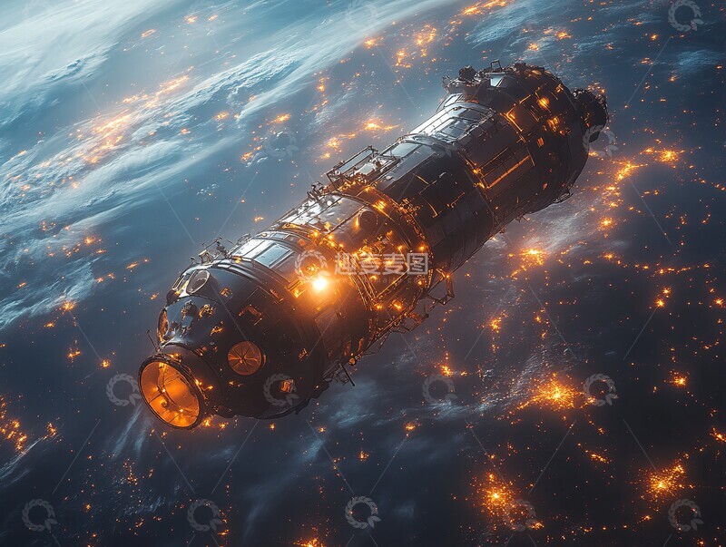 高清大图下载【趣麦麦图】卫星太空漂浮2