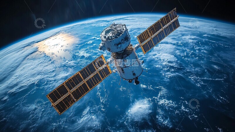高清大图下载【趣麦麦图】卫星漂浮太空地球1