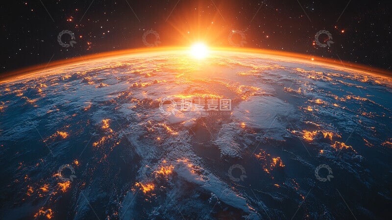 高清大图下载【趣麦麦图】新人工卫星与地球3