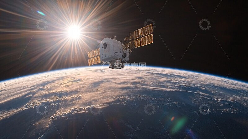 高清大图下载【趣麦麦图】卫星飞越地球1