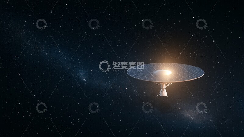 高清大图下载【趣麦麦图】卫星模型悬浮太空2