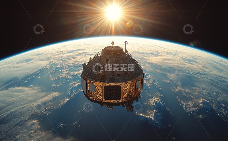 高清大图下载【趣麦麦图】太空站与地球景观