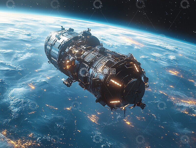 高清大图下载【趣麦麦图】卫星太空漂浮3