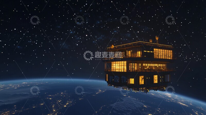 高清大图下载【趣麦麦图】太空站与地球15