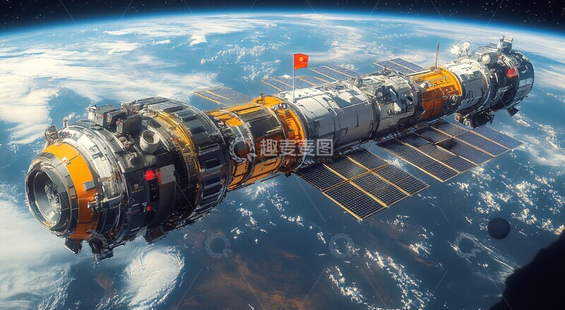 高清大图下载【趣麦麦图】太空站与地球8