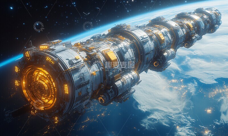 高清大图下载【趣麦麦图】轨道站与地球3