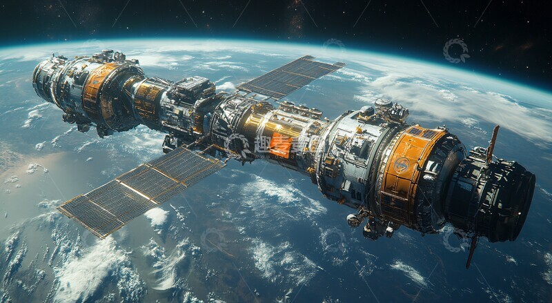 高清大图下载【趣麦麦图】太空站与地球7