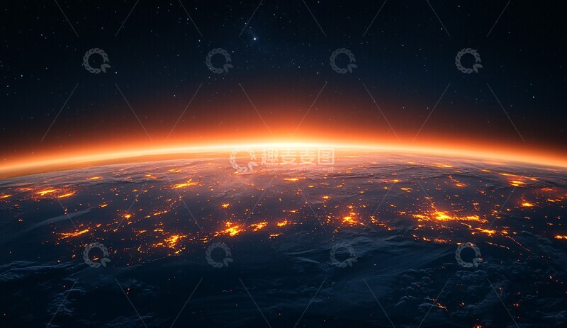 高清大图下载【趣麦麦图】卫星与城市灯光3