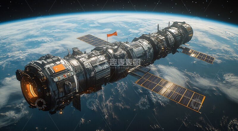 高清大图下载【趣麦麦图】太空站与地球9