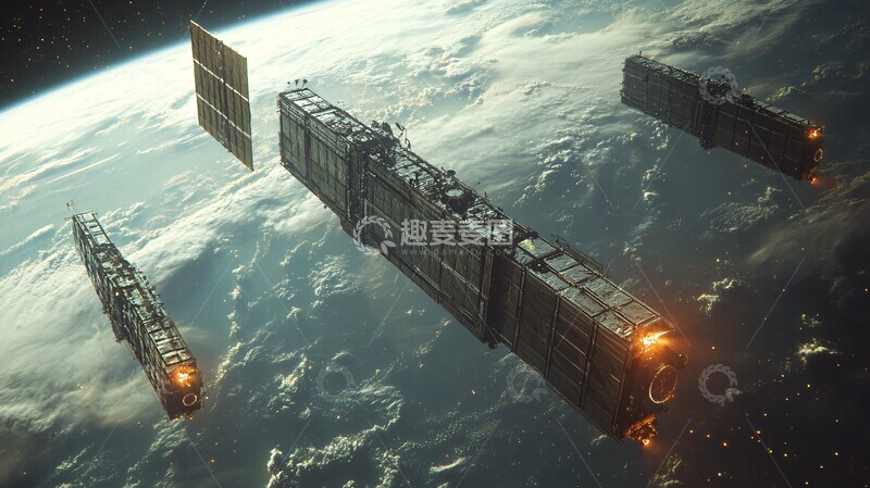 高清大图下载【趣麦麦图】空间卫星三维图3
