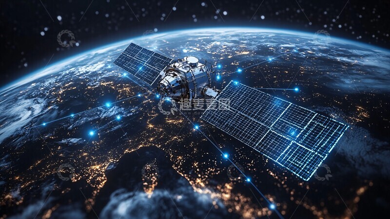 高清大图下载【趣麦麦图】卫星与地球连接2