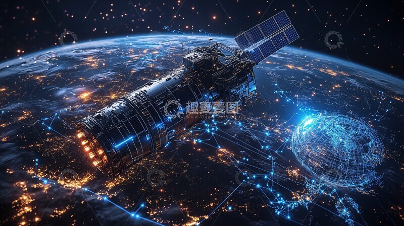 高清大图下载【趣麦麦图】卫星与地球连接3