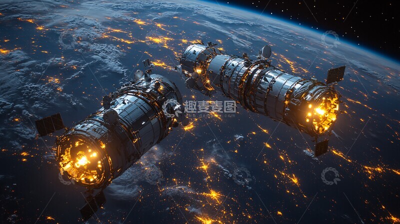 高清大图下载【趣麦麦图】信标灯与卫星连接3