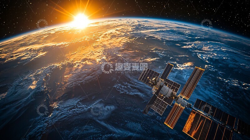 高清大图下载【趣麦麦图】卫星夜空轨道图3