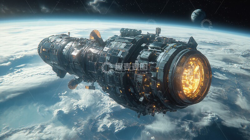 高清大图下载【趣麦麦图】卫星轨道地球背景4