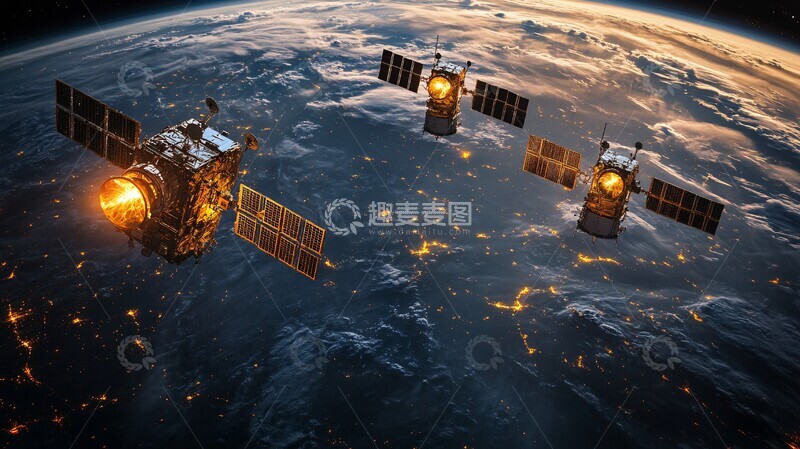高清大图下载【趣麦麦图】卫星编队飞行1